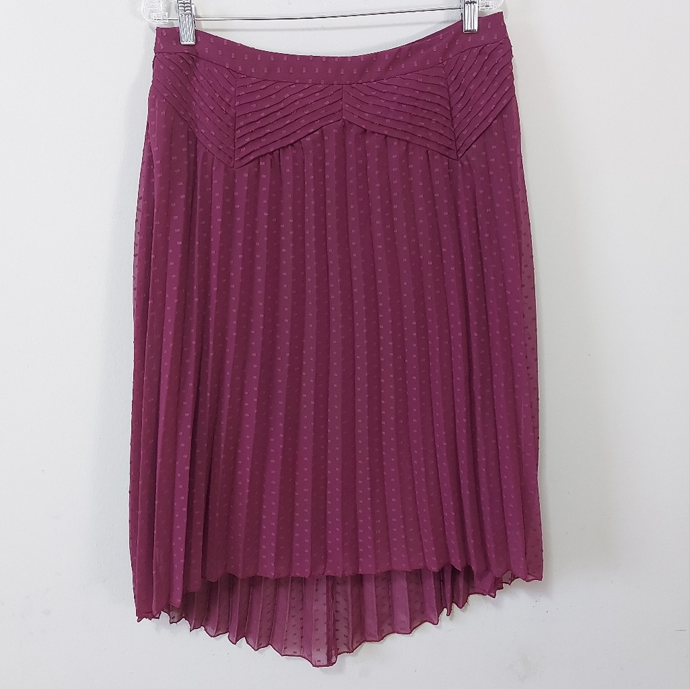 Asos Petite High Low Midi Skirt Size 12 Pleated Pintuck Career Flowy Workwear